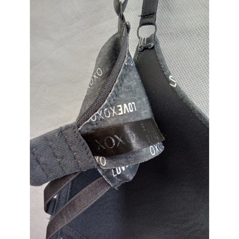 Xoxo Bra Gray White Lettering 34C - Picture 7 of 9